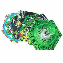 225mm*113mm Printed Cushion hexagon thick mat Silicone Non-stick Table Mats Heat Insulation Pads Smoking accessories Colourful pad