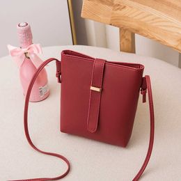 HBP Non-Brand Texture belt style candy Colour ins net red bucket bag single shoulder slant span sport