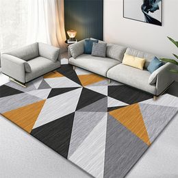 thick rugs for living room nordic Geometric table Lounge door non-slip area soft carpets bed dining home decoration rug 220301