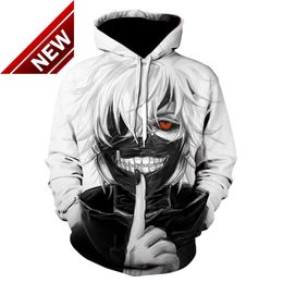 Anime Tokyo Ghoul Hoodie Kaneki Ken Thick Sweatshirt Pullover Coat White Tops