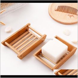 Aessories Home & Gardenwooden Natural Bamboo Soap Dishes Tray Creative Simple Manual Drain Holder Storage Box Container For Bath Shower Plate