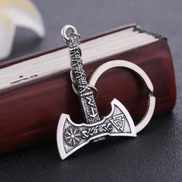 Fishhook Viking Keychain Punk Gothic Axe Vicca Talisman Slavic Irish Knot Pagan Amulet Pendant Key Chain For Man Gift Jewellery Keyfob