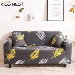 Printed Corner Sofa Cover Elastic Living Room Chaise Lounge 1 2 3 4 Seater Adjustable Protective Couch with Rest Arm 211116