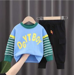 0-5 years Spring Boy Clothing set 2021 Casual Fashion Cartoon Active T-shirt+ Pant Kid Children baby toddler