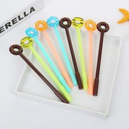 Jonvon Satone 50 Pcs Cute Pen Sweet Candy Ring Neutral Pen Plastic For Writing Pens Wholesale Stationery Kawaii School Supplies 210330