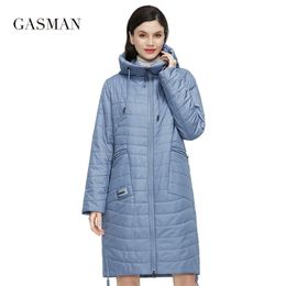 GASMAN Women's spring jacket Autumn Women Coat Long parka big size Fashion women's jackets female Thin Cotton 81858 211008