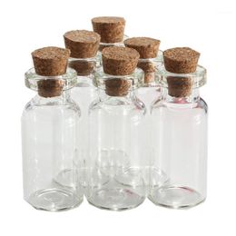 Wholesale- 5pcs/lot 2ml Small Transparent Empty Wishing Glass Bottle Drifting Message Vial With Cork Stopper Vials Jars Containers