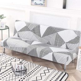 Universal Fold Armless Sofa Bed Cover Folding seat slipcover Modern stretch covers Couch Protector Elastic Futon 211116