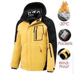 5XL Men Winter Outwear Thick Warm Parkas Jacket Coat Men Casual Windproof Pockets Detachable Hooded Parkas Jacket Men 211104