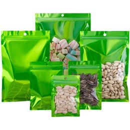 Clear + Green Flat Bottom Zip Lock Plastic Various Tea Packaging Bags Colorful Dry Flower and Herb Packing Bag