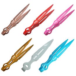 DHL Free colourful Hookah Tongs Tweezers smoking accessories Stainless Steel shisha Charcoal clamp clip Hookah coals smoke Accessory