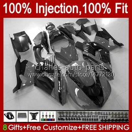 Injection OEM For KAWASAKI NINJA ZZR-1400 ZX 14R 14 R ZZR 1400 CC 06-11 Body 4No.159 ZZR1400 ZX14R 2006 2007 2008 2009 2010 2011 ZX-14R 06 07 08 09 10 11 Fairing grey black