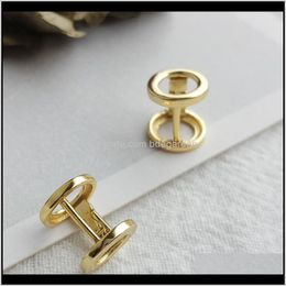 Jewellery S925 Sterling Sier 18K Gold Plated Dumbbell Stud Earrings Ear Lips For Men Women Classic Drop Delivery 2021 Uolu2