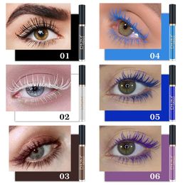 6Pcs Set Mascara Waterproof Colorful Eyelashes Charming Long lasting Cruelty Free Vegan Volume for Color Eyelash Eye Makeup Blue Purple
