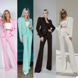2021 Soild Colour Custom Made Women Coat Suits Slim Fit Female Coats Office Elegant Ladies Blazer Suit 2 Pieces