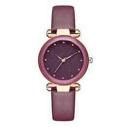 Fashion Womens Watch Quartz Watches 30mm Leather Strap Stainless Steel For Girlfriends Birthday Gift