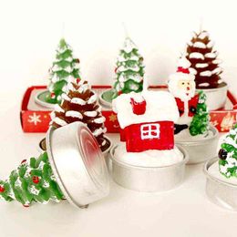 3pcs Christmas Candles Creative Tree Pine Cones Paraffin Wax