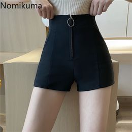 Nomikuma High Waist Shorts Women Arrival Unicolor Casual All-match Short Pants Female Korean Streetwear Pantalones 210514