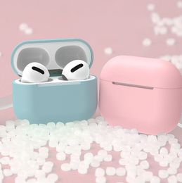Siamesed Solid Colours Soft Silicone Protective Cases for Apple Airpods 3 Cover Coque