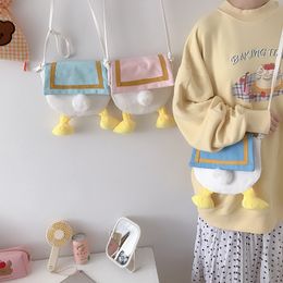 Yeyu/Duck and duck vitality girl Backpacks canvas bag handbag 2021 Japanese cute small satchel