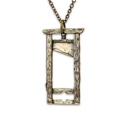 antique bronze silver Guillotine necklaces french Guillotine Gothic pendant necklace