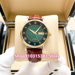 Top Quality Automatic Mechanical Gradient watches Stainless Steel Geometric Double Date Watch Male Roman Number clock 40mm