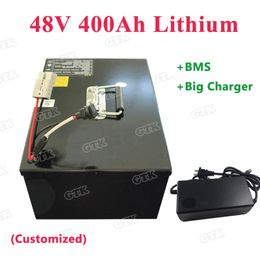 GTK Power rechargeable lithium ion battery 400Ah 48v with BMS for rickshaw golf cart Recreation Vehicle motorhome+20A Charger