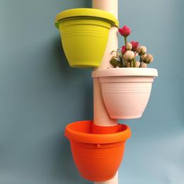 3Pcs/Set Drain Pipe Flower Pots Tubs Gutter Downspout Flowerpot For Plants And Flowers (Size S/L) Planters &