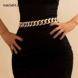 IngeSight.Z Punk Exaggerated Chunky Thick Plastic Sexy Harness Waist Belly Chain for Women Body Jewelry Party Gifts