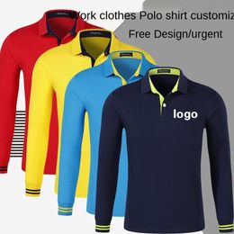 Berets Custom Logo Lapel Cotton Long-sleeved Printing Po Text Men's And Women's Advertising Shirt Spring Autumn