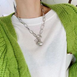 Pendant Necklaces Simple Luxury Metal Brand Sphere Necklace For Women Chain Choker Handmade Quality Jewellery