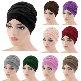 Ramadan Muslim Women Hijab Turban Tube Hair Loss Long Tail Scarf Islamic Headwear Indian Strech Headscarf Wraps Bandana Cover