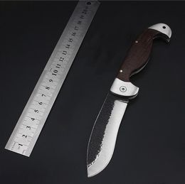 Mini multifunctional folding knife wooden handle outdoor camping portable safety pocket EDC tool SD08