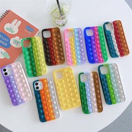 Colourful Silicone Anti-drop Cell Phone Cases Cover for iPhone 13 12 Mini 11 Pro Max X XS XR 7 8 6S Plus Samsung Galaxy S20 S21 DHL