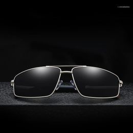 Retro Men's Polarised Sunglasses Sale Small Frame Metal Glasses Black Grey Outdoor Driving Shadow Uv4001
