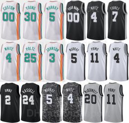 75th Anniversary Basketball Print Thaddeus Young Jersey 30 Derrick White 4 Keldon Johnson 3 Dejounte Murray 5 Jakob Poeltl 25 Lonnie Walker IV 1 Sport Men Kids Women