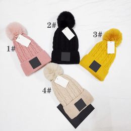 Winter spring Christmas Hats For man woMen sport Fashion Beanies Skullies Chapeu Caps Cotton Gorros Wool warm hat Knitted cap 4colors Double thickening