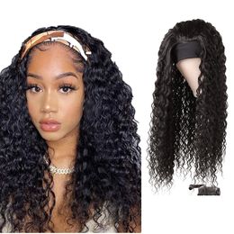Kinky Curly Headband Wigs For Afro Black Women 28 Inch Human Synthetic Hair Ombre Glueless Wig With Head band By Fashion Iconfactory direct