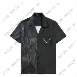 Prad Mens Spring Summer T Shirts Designer Luxury Tshirt Camouflage Splicing T Shirt Classic Fashion Womens Clothing Short Sleeve Letter Print T-shirts