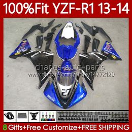 Blue black OEM Body Kit For YAMAHA YZF-R1 YZF1000 YZF R 1 2013-2014 MOTO Bodywork 97No.67 YZF R1 1000 CC 2013 2014 1000CC YZF-1000 YZFR1 13 14 Injection mold Fairing