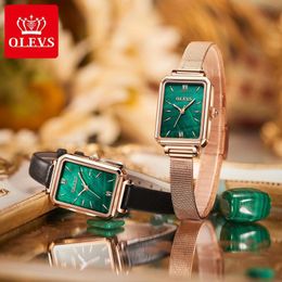 Wristwatches Women's Square Rose Gold Ladies Watch Quartz Waterproof Fashion Casual Female Clocks Relogio Feminino Green