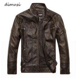 DIMUSI Autumn Winter Mens PU Leather Jacket Motorcycle Leather Coats Male Business Leather Coats jaqueta de couro masculin,TA285 Y1122