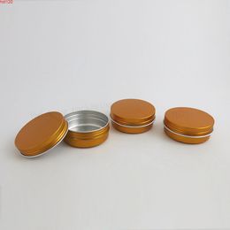 100 x 60g Gold aluminum metal jar for cream powder gel use 2 oz Make Up Cosmetic Pot 60ml 2oz Portable Containers Packaginggood