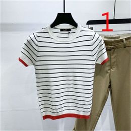 Men's embroidered short-sleeved sweater thin T-shirt summer half-sleeved casual tide 210420