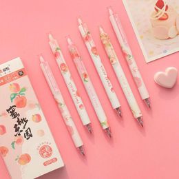 Gel Pens Sharkbang Arrival 1PC 0.5mm Cute Fast Drying Sweet Peach Black Ink Press Portable Pen Refillable School Stationery