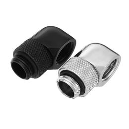 G1/4 Thread Female to Male 90 Degree Fittings Joints PC Water Cooling Connector - Silver