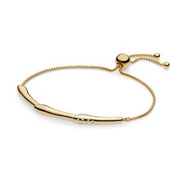NEW 2021 100% 925 Sterling Silver Gold Diamond Butterfly Bracelet Fit DIY Original Fshion Jewellery Gift