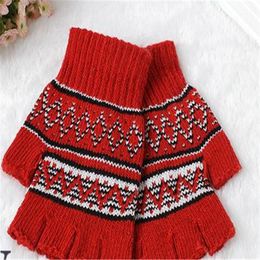 Ms Han Edition Knitting Warm Winter Gloves Wool Typing Half Refers To Couples Students Write JT-35