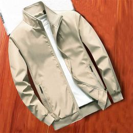 MANTLCONX Solid Color Casual Jacket Men Spring Autumn Outerwear Mens Jackets for Male Coats Windbreaker Zipper Pocket Overcoats 210927