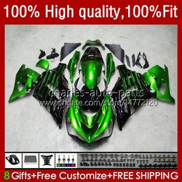 Body Injection For KAWASAKI NINJA ZZR-1400 ZX 14R 14 R ZZR 1400 CC 12-17 5No.22 ZX14R ZX-14R 12 13 14 2015 2016 2017 ZZR1400 2012 2013 2014 15 16 17 OEM Fairing green black